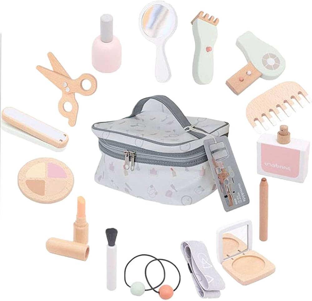 Bhuuno Wooden Girl Pretend Play with Nail Polish Makeup Set | Amazon (CA)