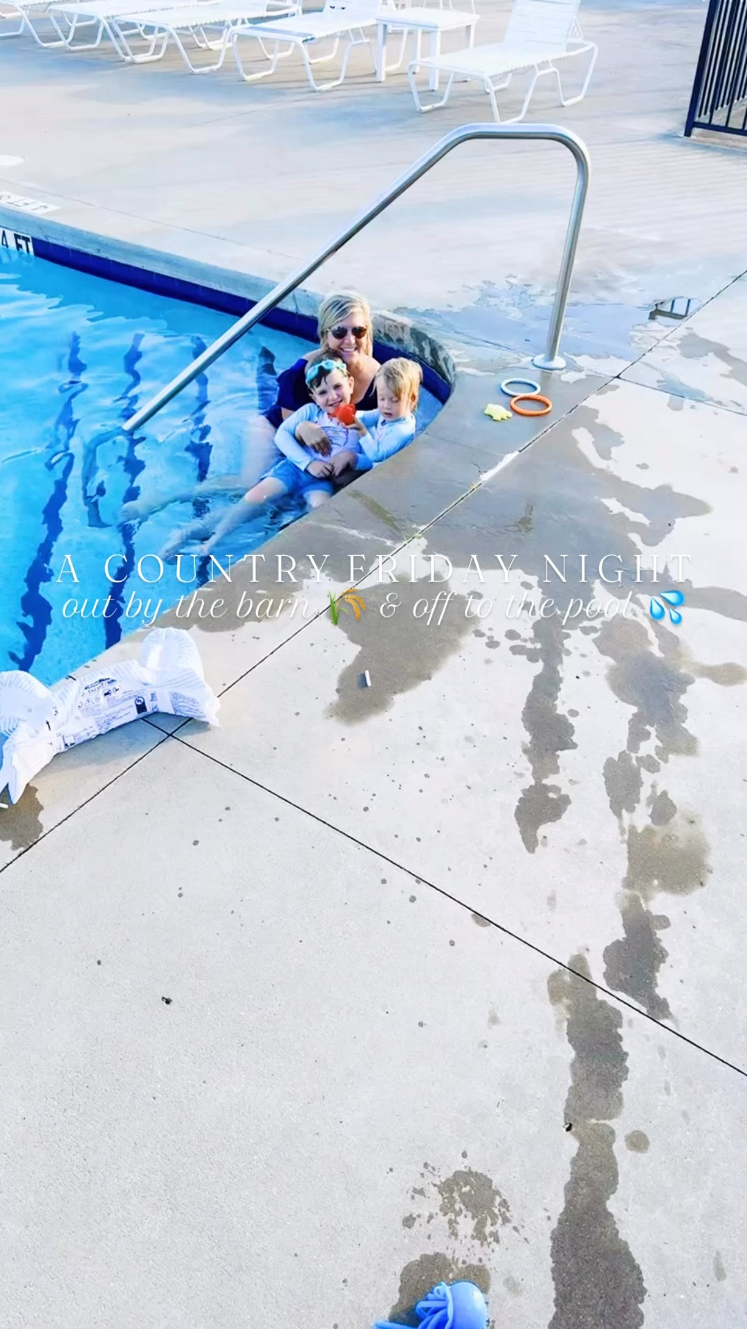 Summer nights forever and ever amen 😎☀️ - out by the barn 🌾 and then off to the pool!! 💦 Living in the sweetest summer yet with our babies 👶🏼 at such precious and fun 🤩 little ages… and we are soaking it UP!! 😍 #sweetestsummeryet #countrysummernights #bythebarn #fridaynightatthepool #summernights 

Both babies napping 💤 and time out exploring by our barn 🐴 right before “Dada” got home 🏡 from work for the weekend 🥳🤩 - and these views 🙌🏽 of the farm are just unreal y’all… truly I can’t believe this place is real! 🌳🌾 So excited for all that the Lord has in store for this space down the road… it will be neat to see what He does! ✨ And nothing I mean nothing 👏🏽 better than a hot July summer friday night spent at the pool with my boys!!! 💦🐠🌞