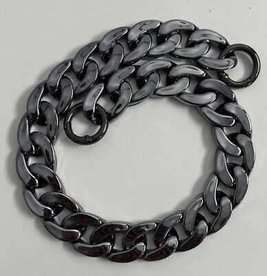 Acrylic chunky chain link bag strap in shiny gunmetal black | eBay CA
