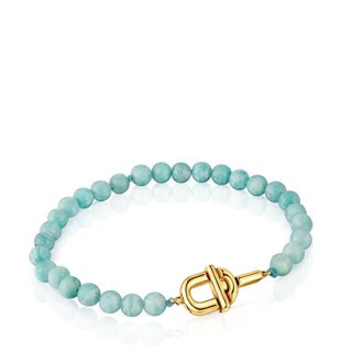 Manifesto Bracelet with 18kt gold plating over silver with amazonite | TOUS USA