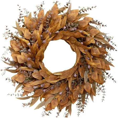Fall Wreaths for Front Door 25.5 Inch, Artificial Autumn Brown Wreath with Eucalyptus Leaves Harvest Wreath for Door Window Porch Halloween Christmas Decor, Fall Decor Autumn Wreaths for Front Door | Walmart (US)