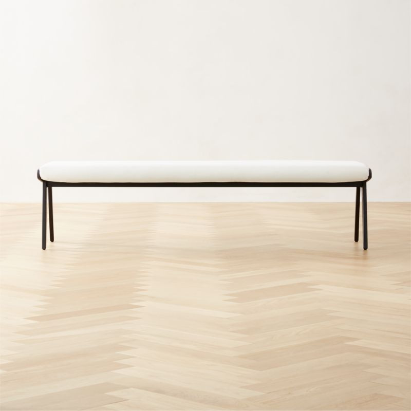 Baja Modern Ivory Velvet Bench | CB2 | CB2