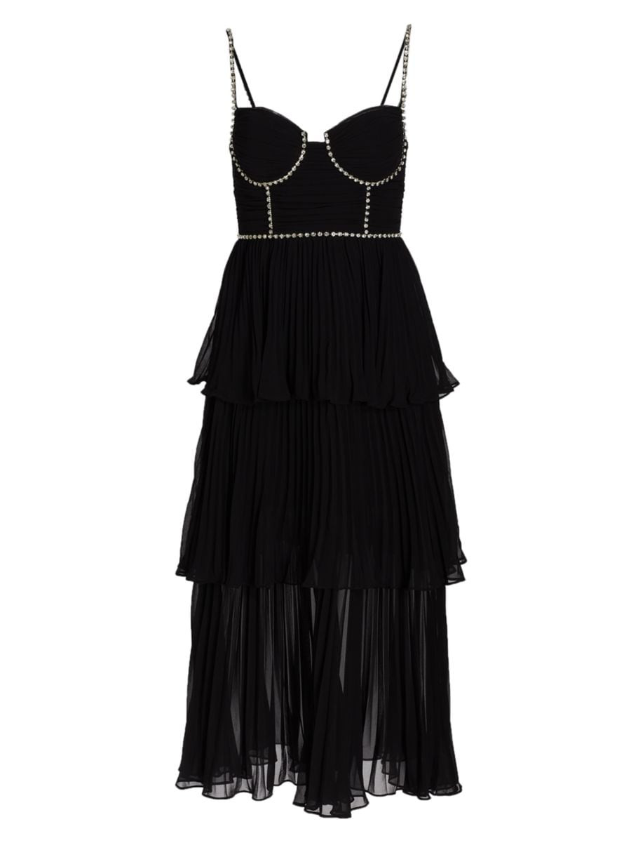 Bustier Tiered Chiffon Midi-Dress | Saks Fifth Avenue