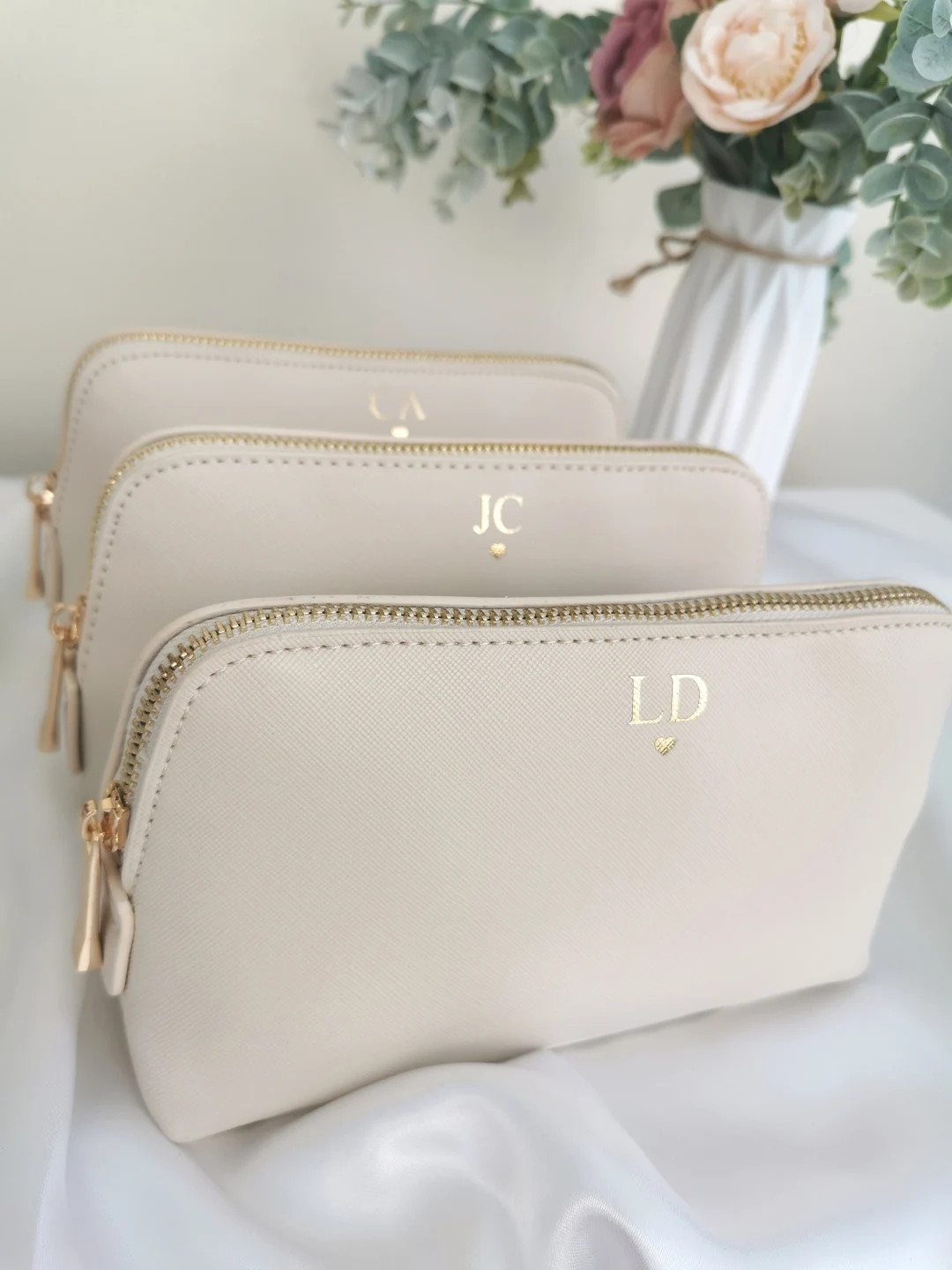 Personalised Monogram Cosmetic Bag, Custom Makeup Bag, Bridal Party Gift, Bridesmaid Bag, Birthda... | Etsy (Global)