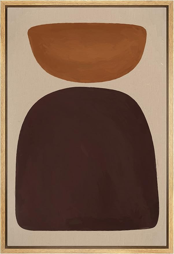 MUDECOR Framed Canvas Print Wall Art Geometric Mid-Century Brown Polygons Abstract Shapes Illustr... | Amazon (US)