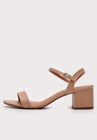 Sandália Vizzano Salto Grosso Bege | Dafiti (BR)