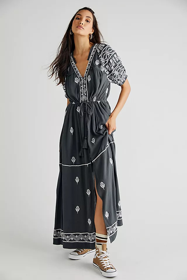 Riley Embroidered Midi Dress | Free People (Global - UK&FR Excluded)