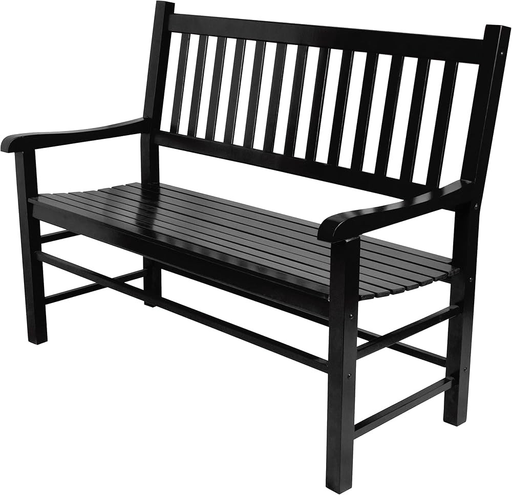 Shine Company Eden Outdoor Garden Bench – Black | Amazon (US)