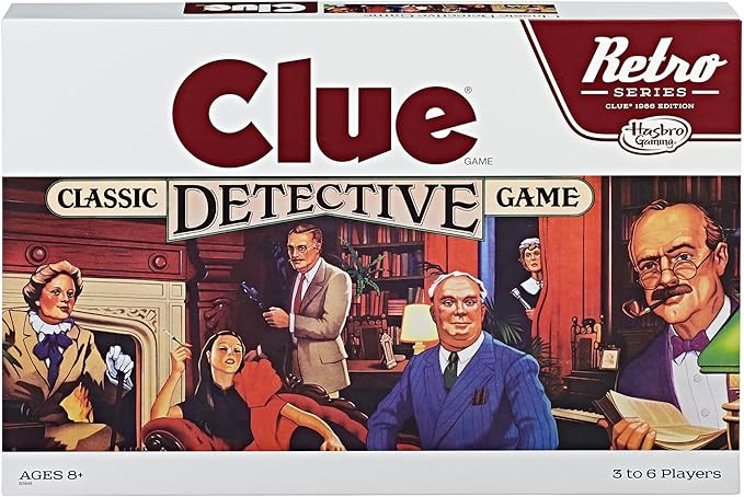 Hasbro Gaming Retro Series Clue 1986 Edition Board Game, Classic Mystery Game for Kids, Family Bo... | Amazon (US)