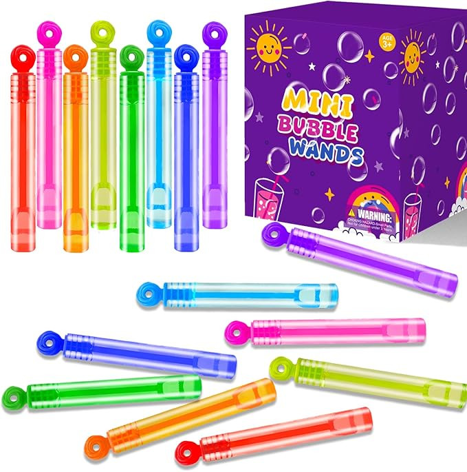 Party Goodie Bag Stuffer Fillers for Kids, 32 Pack Mini Bubble Wand Toys Gifts for Toddler, Small... | Amazon (US)