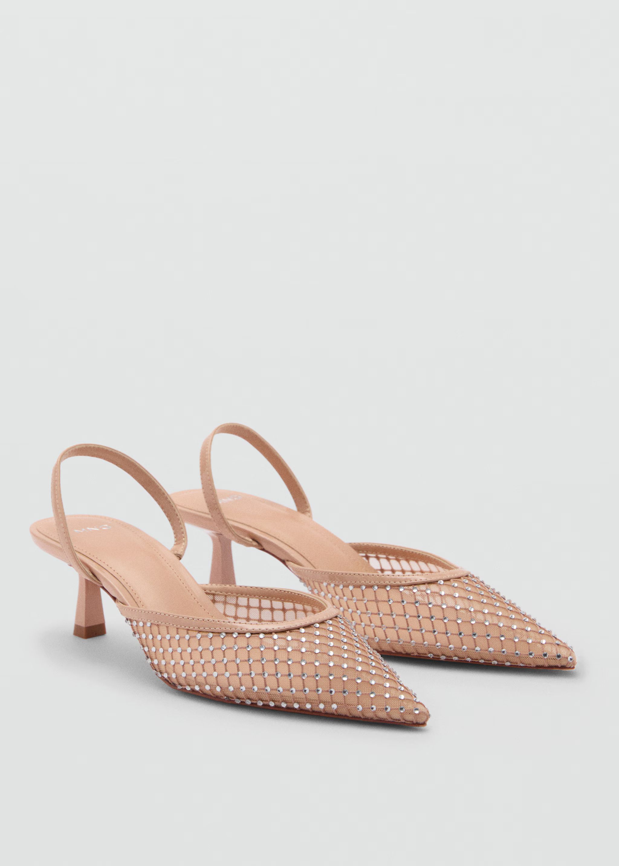 Glitter mesh heeled shoes | MANGO (US)