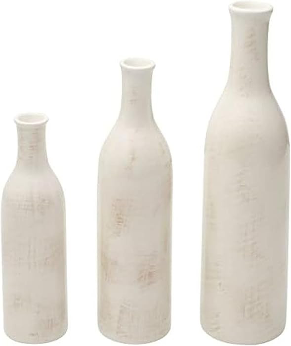 Scott Living Ceramic Shoulder Vases, Set Of 3, Gray and White | Amazon (US)