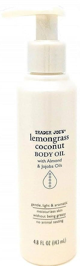 Trader Joes Lemongrass Coconut Body Oil with Almond and Jojoba Oils 4.8 FL OZ (143 ml) | Amazon (US)