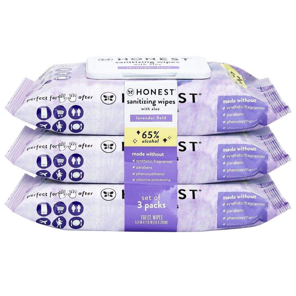 The Honest Company Alcohol Hand Sanitizing Wipes - Lavender Field- 150ct | Target