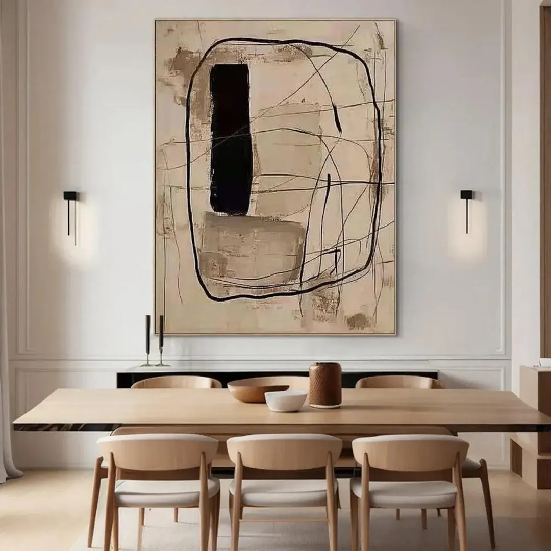 Scandinavian Wall Art, Wabi Sabi Wall Art, Earth Tone Abstract Painting, Minimalist Wall Decor, B... | Etsy (US)