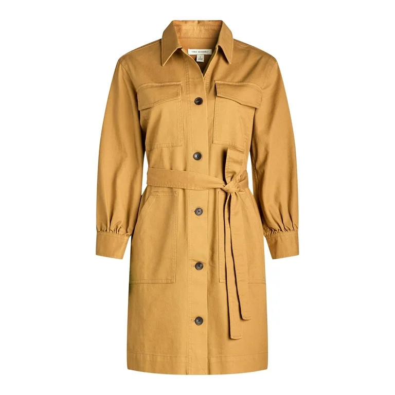 Free Assembly Women's Belted Utility Mini Dress with Long Sleeves, Sizes XS-XXL - Walmart.com | Walmart (US)