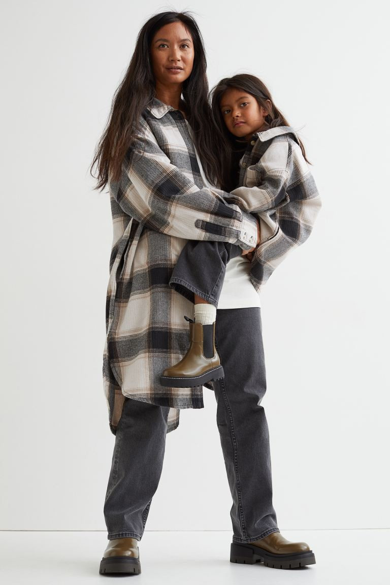 Long Cotton Shirt Jacket | H&M (US + CA)