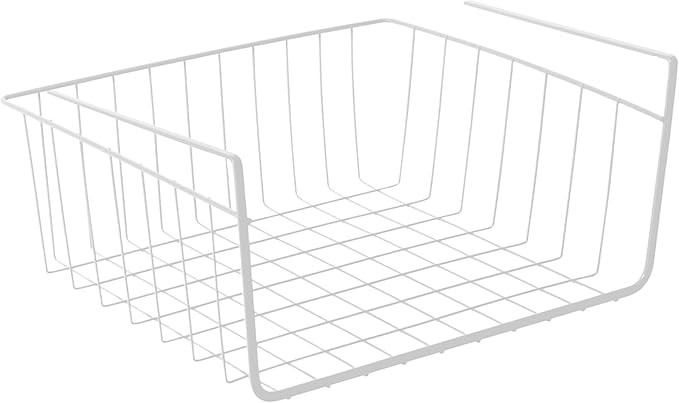 Smart Design Undershelf Storage Basket - Small - Snug Fit Arms - Steel Metal Wire - Rust Resistan... | Amazon (US)