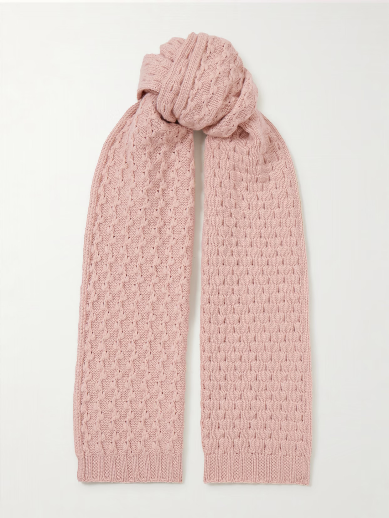 Loro Piana - Valle Open-knit Cashmere Scarf - Pink | NET-A-PORTER (US)