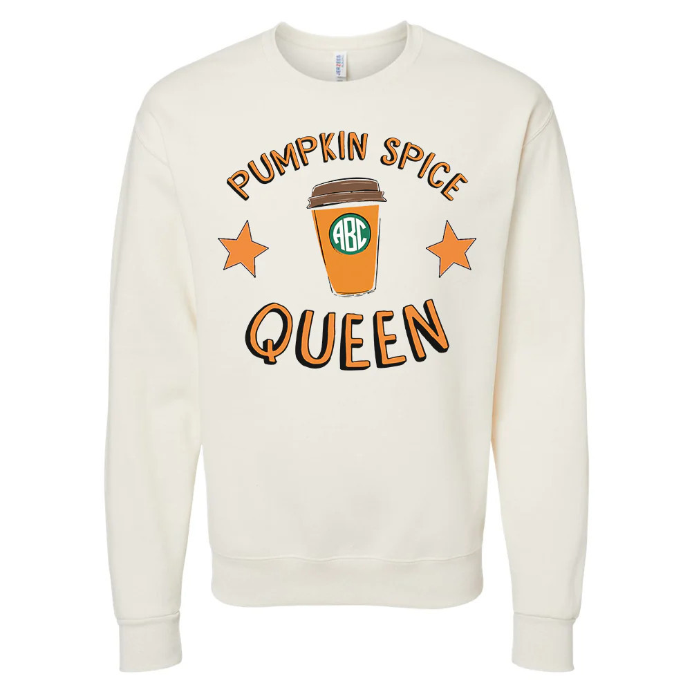 Monogrammed 'Pumpkin Spice Queen' Crewneck Sweatshirt | United Monograms