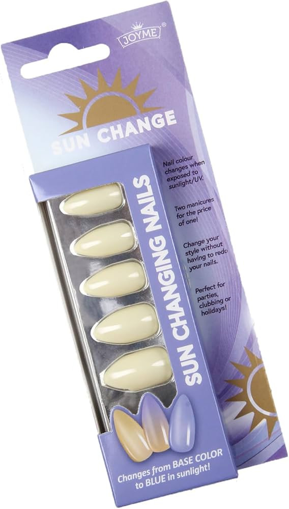 Ombre Medium Almond Press on Nails with Color Changes Design, Glossy Milk False Nails Gel Glue on... | Amazon (US)