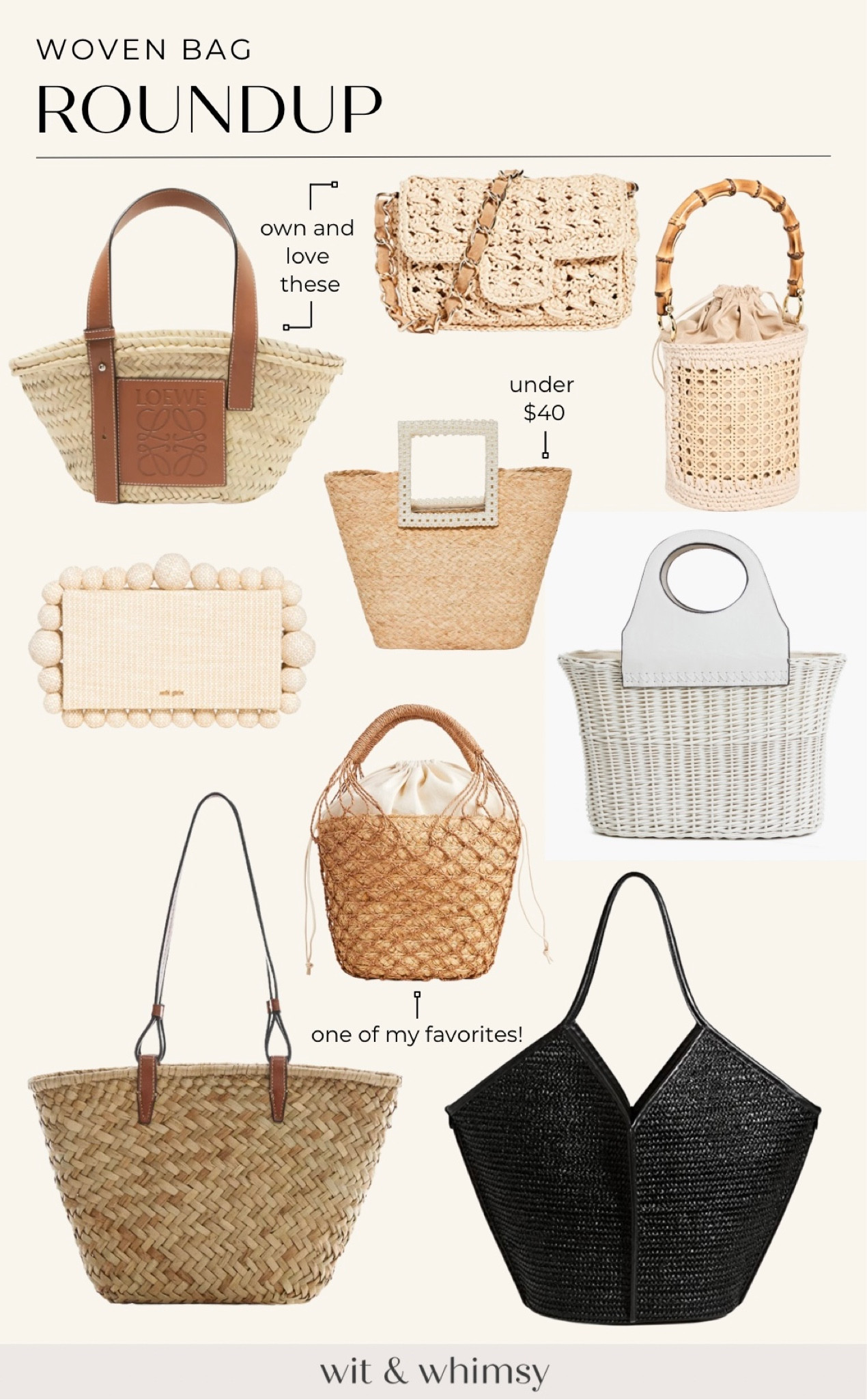 My favorite woven summer bags:
Straw tote
Straw purse 
Basket bag 
Woven clutch

#LTKSeasonal #LTKitbag