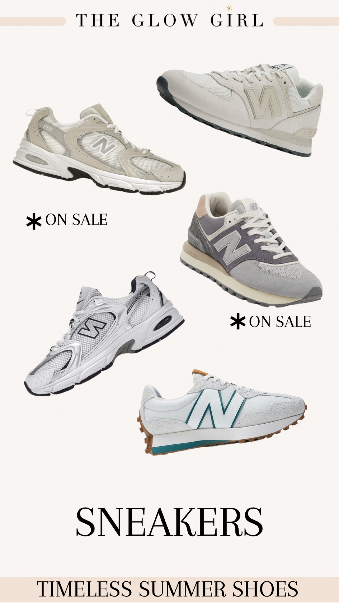 My Timeless Summer Shoe Edit 👡 
These classic shoe styles withstand the test of time—
Why these styles? #GlowGirlCertified
✨Sneakers look great with everything these days including dresses! They offer comfort with a laidback, cool-girl vibe!

#shoetrends #salealert #sneakers  #nordstromsale #newbalance  

#LTKxNSale #LTKshoecrush #LTKsalealert