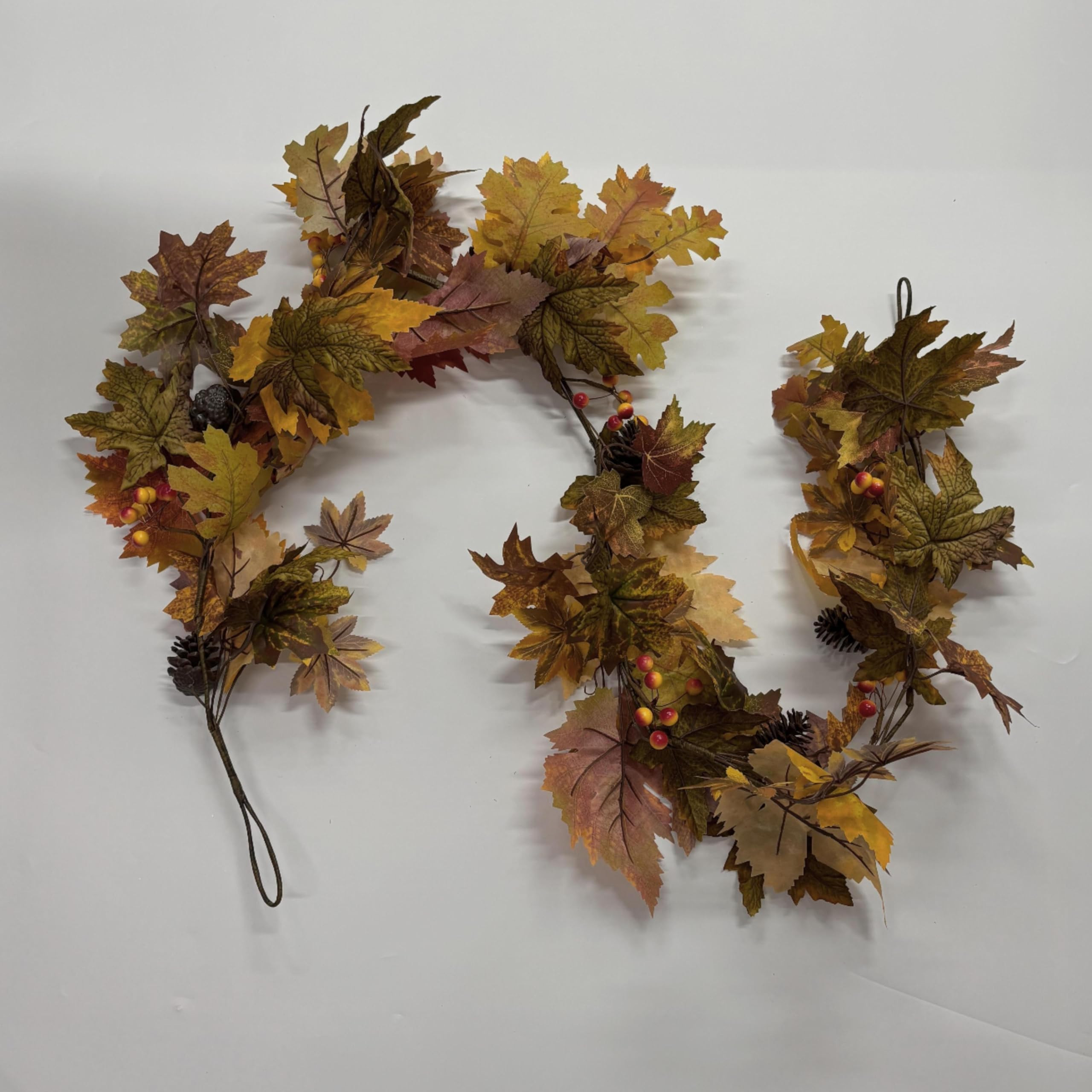 Fall Garland with Berries, Pine Cones, 4.8FT Autumn Garland for Mantle Fireplace Table Door Porch... | Amazon (US)