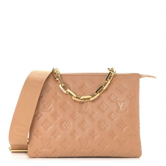 LOUIS VUITTON Lambskin Embossed Monogram Coussin PM Camel | FASHIONPHILE | Fashionphile