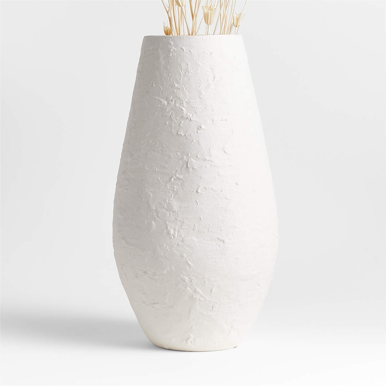 White Textured Ceramic Vase 9" + Reviews | Crate & Barrel | Crate & Barrel