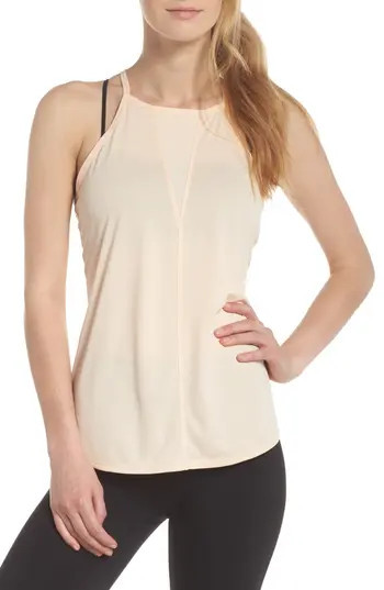 Women's Zella Body Work Stripe Tank, Size X-Small - Coral | Nordstrom