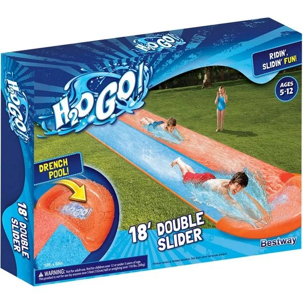 H2OGO! 18' Double Lane Water Slide - Walmart.com | Walmart (US)