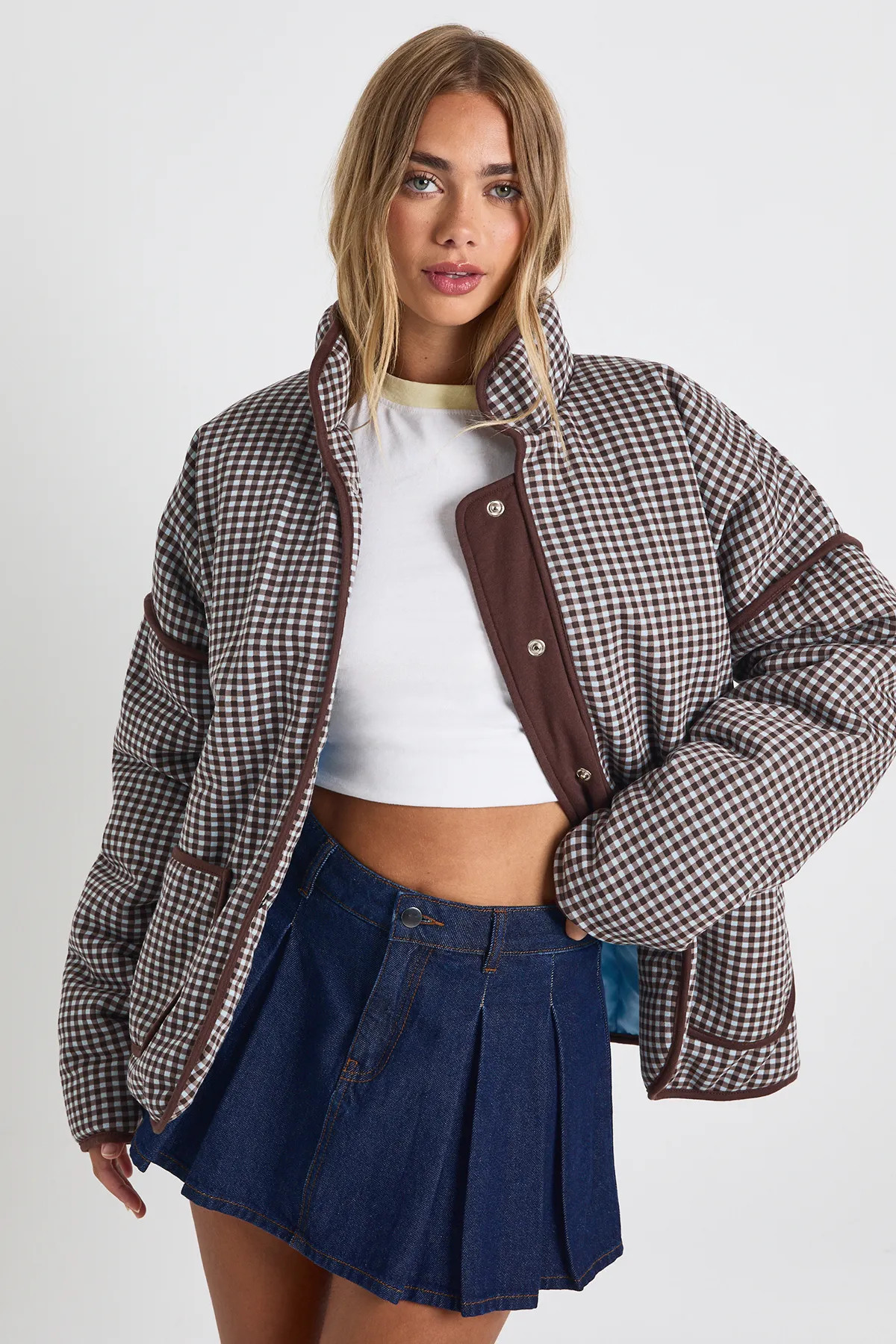 Check Oversized Jacket | Boohoo.com (UK & IE)