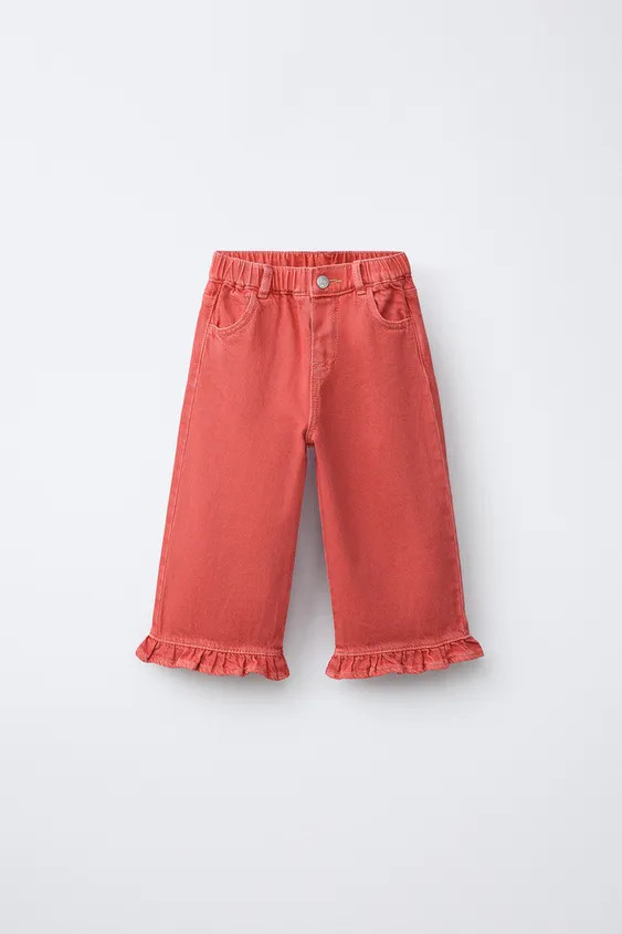 RUFFLED TWILL CULOTTES | Zara US