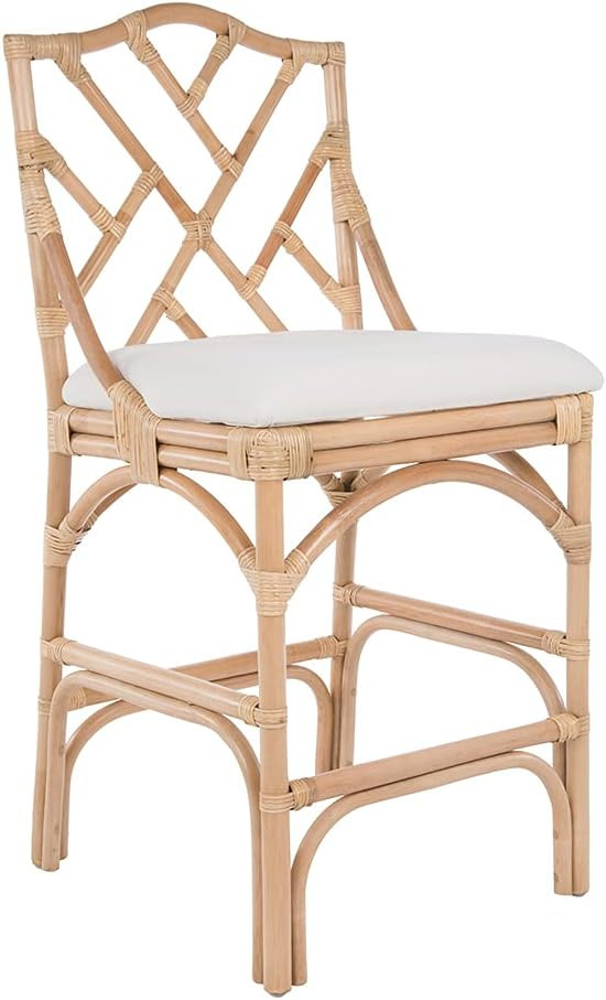 KOUBOO Chippendale Rattan Counter Stool, Brown | Amazon (US)