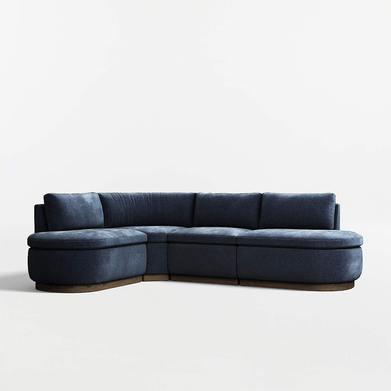 Edendale Blue Upholstered L-Shaped Loveseat Storage Dining Banquette + Reviews | Crate & Barrel | Crate & Barrel
