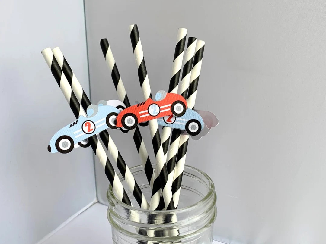 Vintage Race Car Straws, Two Fast Birthday Party Decoration, Fast One Party Straws, Retro Racing ... | Etsy (US)