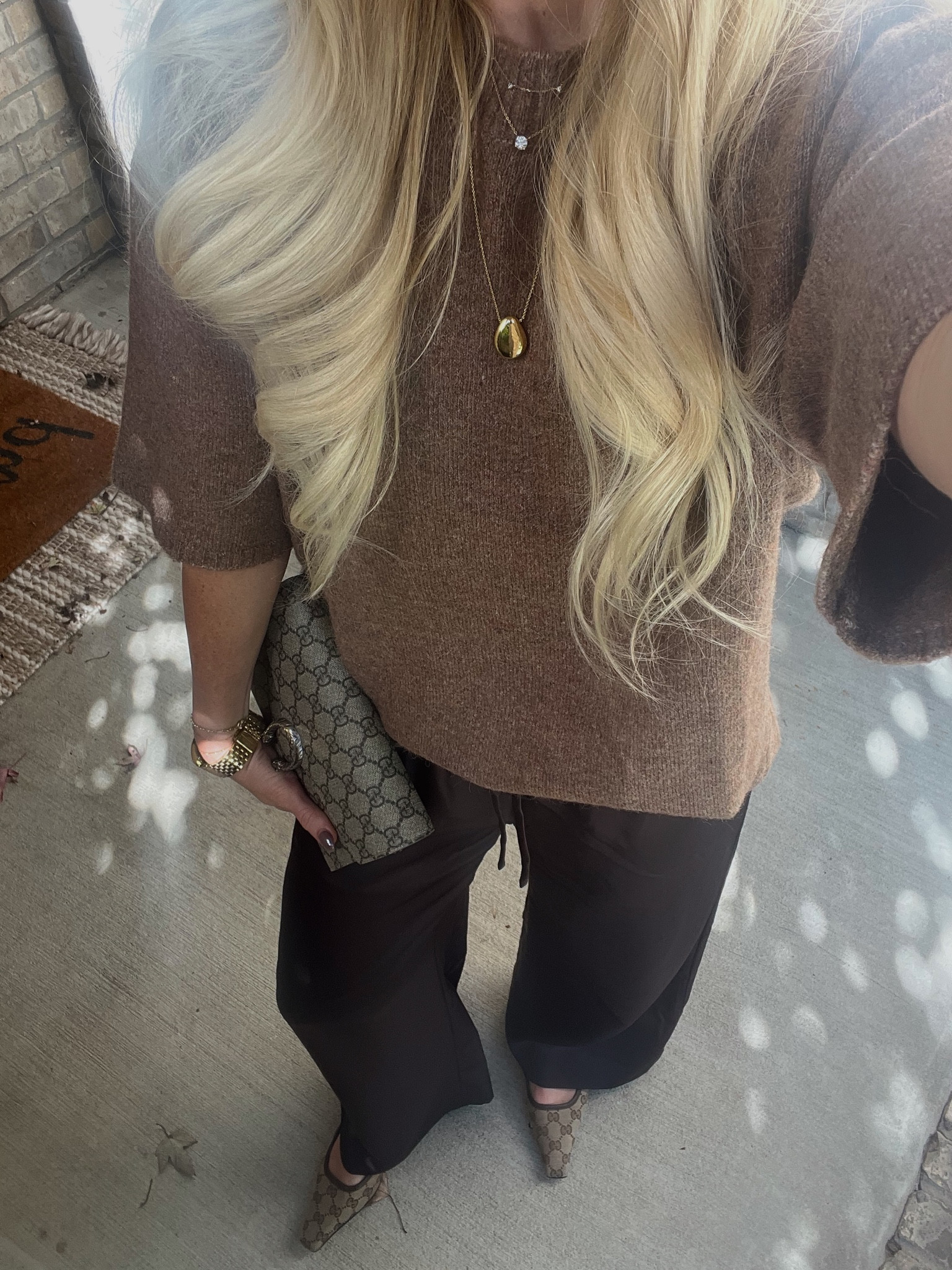 This short sleeve sweater is a favorite lately🤎 perfect transition staple piece that goes with so much! Wearing XS | free people | fall transition outfit 

#LTKFindsUnder100 #LTKSeasonal #LTKPetite