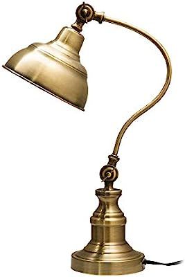 Brass Desk Lamp, Adjustable Table Lamp, Vintage Task Lamp with Rotary Shade Adjustable Height | Amazon (US)