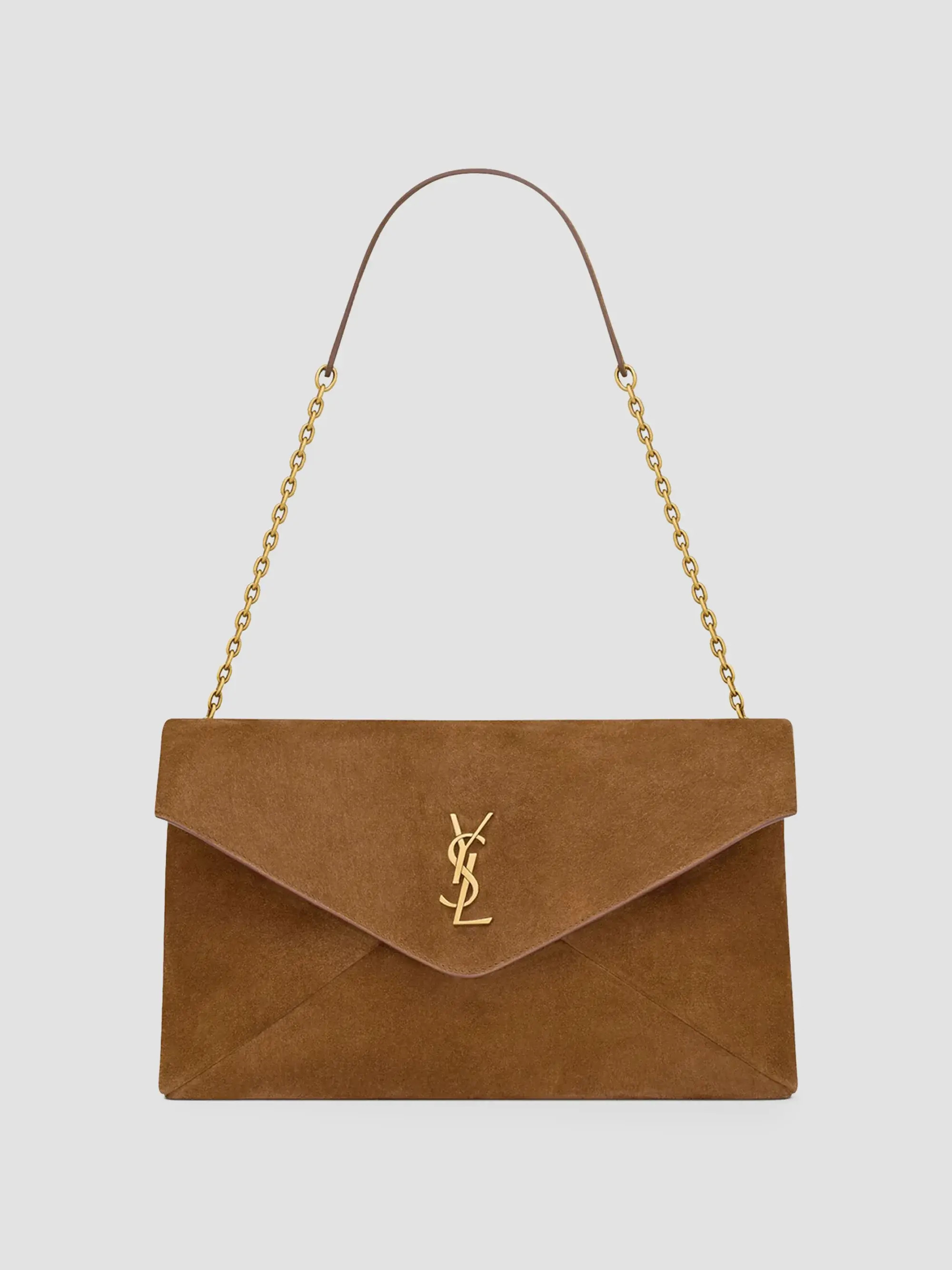 Saint Laurent Cassandre Shoulder Bag on Chain in Suede | Saks Fifth Avenue | Saks Fifth Avenue