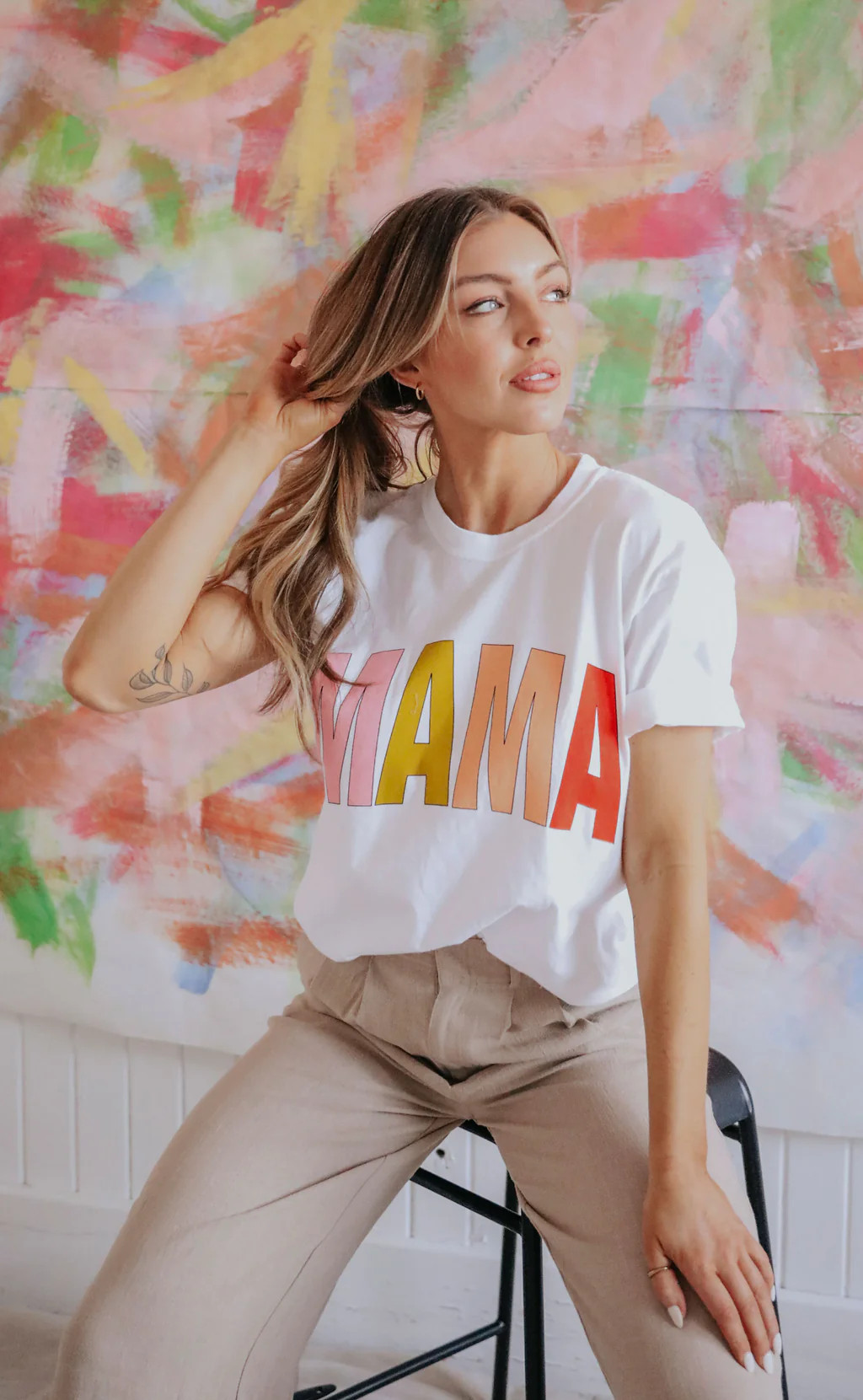 friday + saturday: mama t shirt - rainbow | RIFFRAFF
