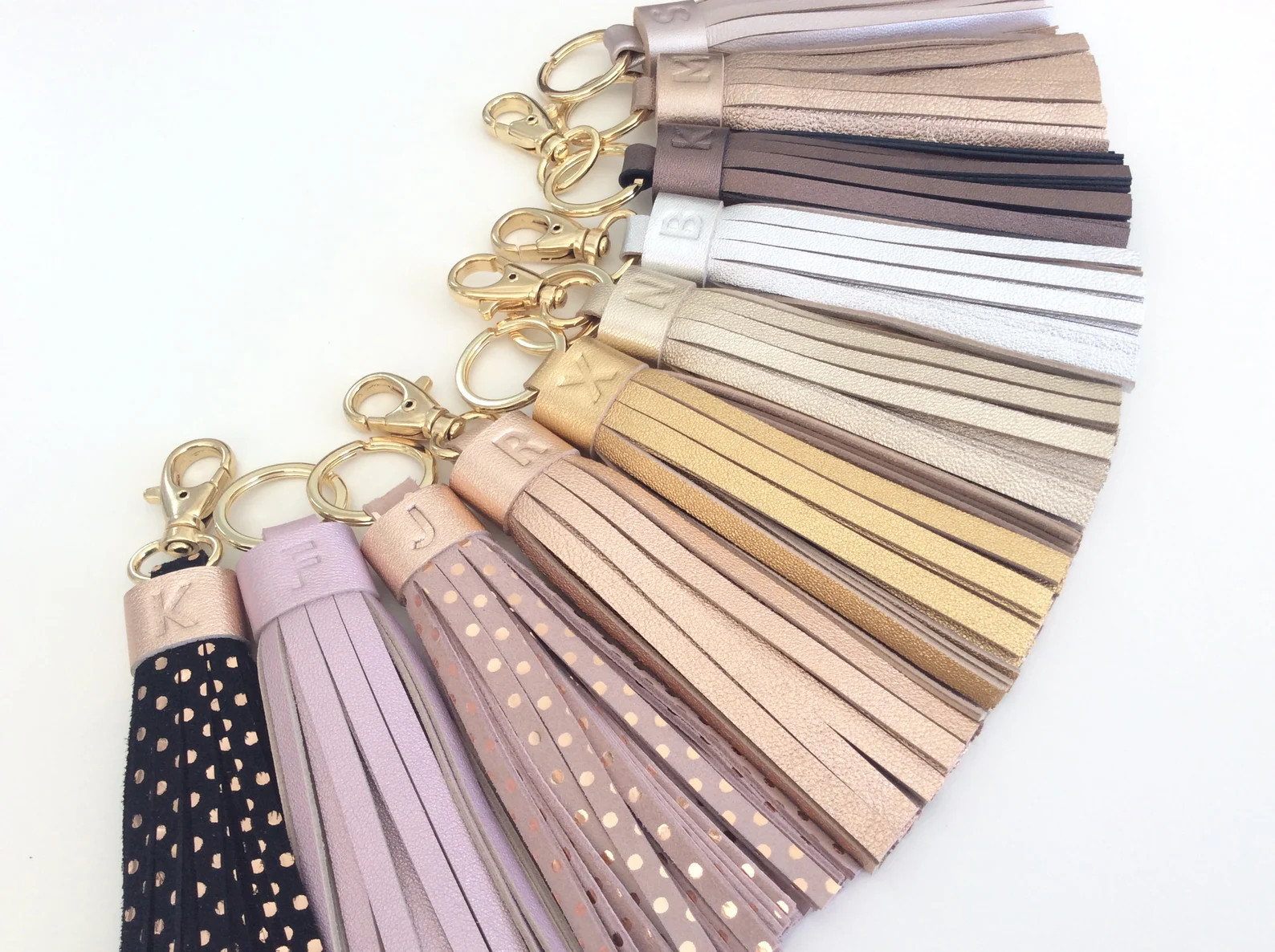 Leather tassel keychain.Personalised leather keychain.Monogram leather keychain.Leather tassel fo... | Etsy (US)