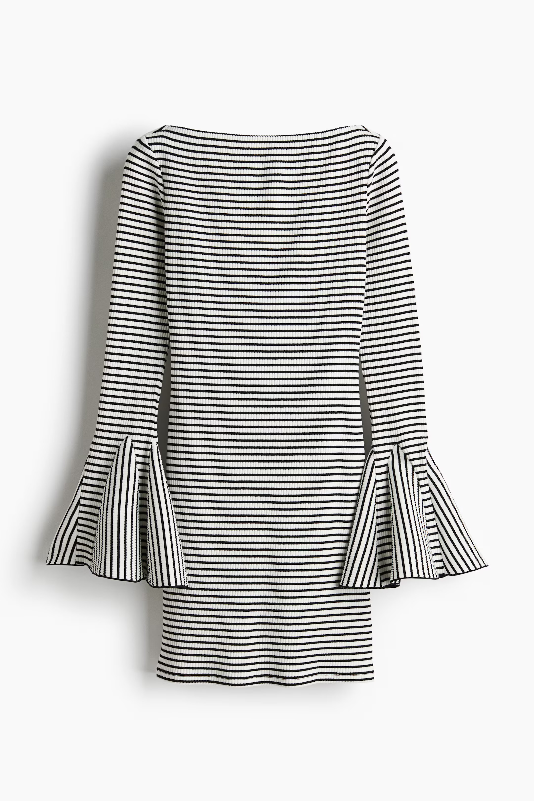 Trumpet-Sleeved Ribbed Dress | H&M (US + CA)