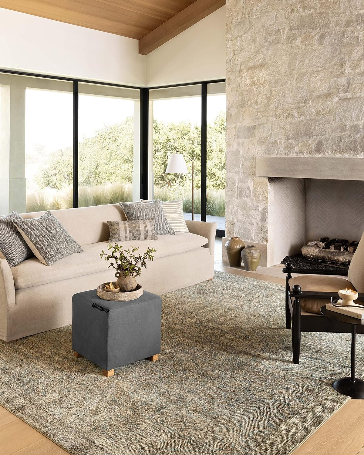 Loloi Amber Lewis Morgan Collection MOG-04 Sea/Sage 5'-0" x 7'-0" 38" Thick Area Rug feat. CloudPile, Neutral, Room Décor, Vintage Inspired, Livingroom, Bedroom, Dining Area | Amazon (US)