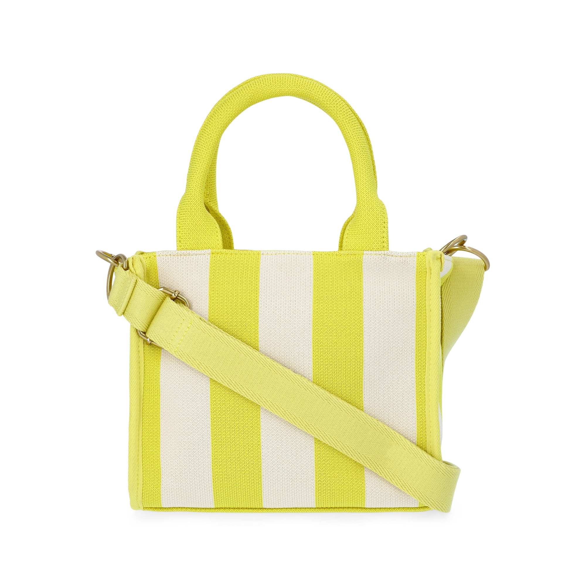 Free Assembly Women's Mini Satchel Handbag, Khaki/Natural Citron | Walmart (US)