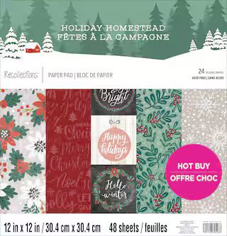 Holiday Homestead Christmas Paper Pad by Recollections™, 12" x 12" | Michaels Stores