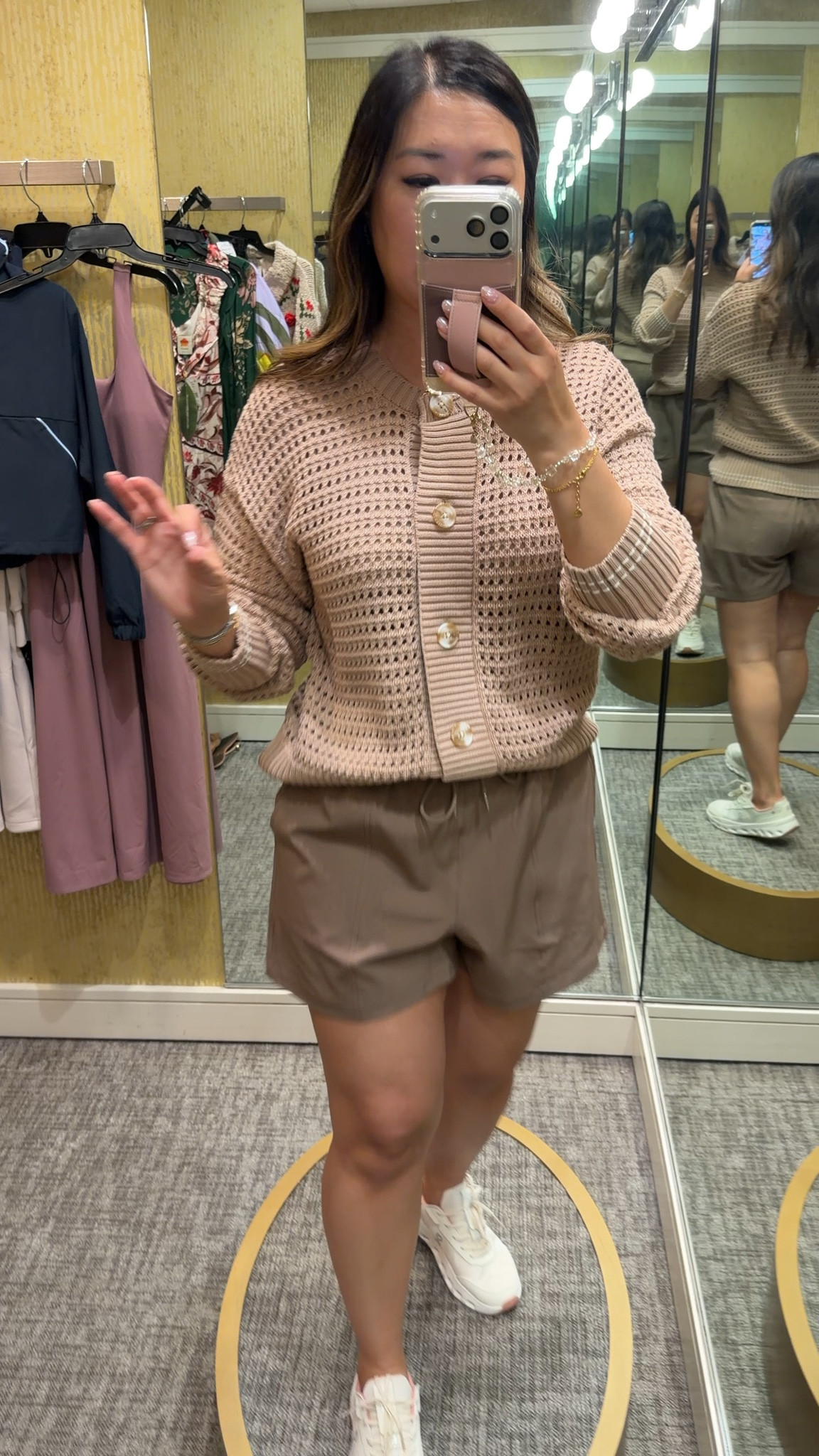 Varley Sweater Cardigan: Small
Shorts: Medium