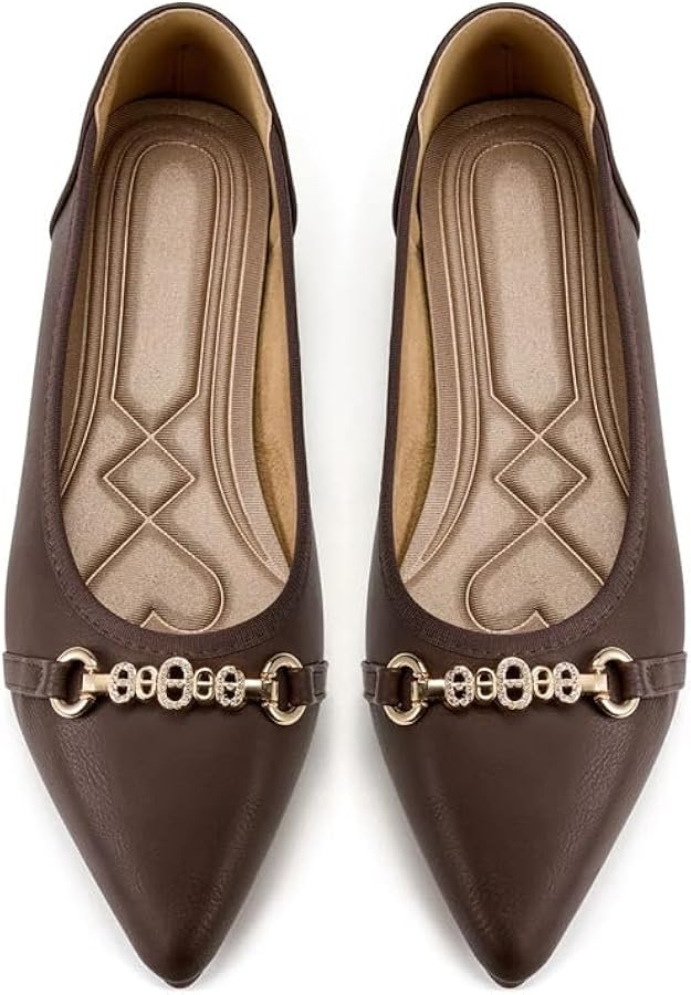 Womens Flats Shoes All-Day Comfort: Lightweight Pointed Toe Buckle Ballet Flats Casual Dressy Sli... | Amazon (US)
