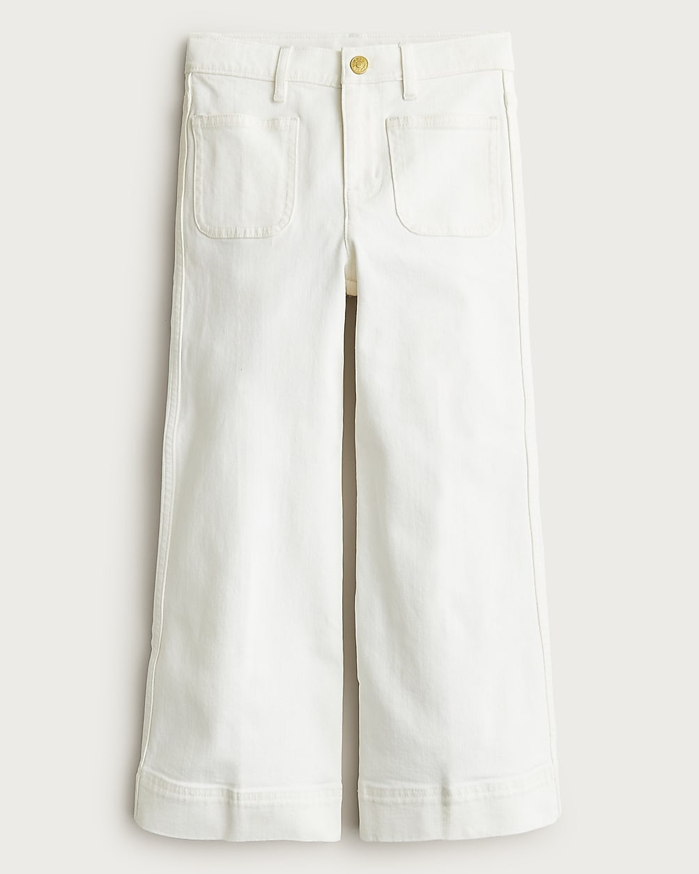 Girls' Sailor stretch denim trouser in white | J. Crew US