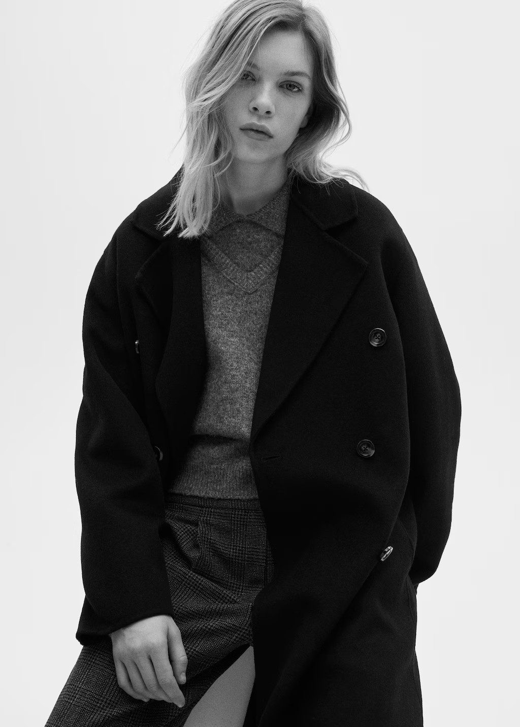 Handmade oversized wool coat - Women | MANGO United Kingdom | MANGO (UK)
